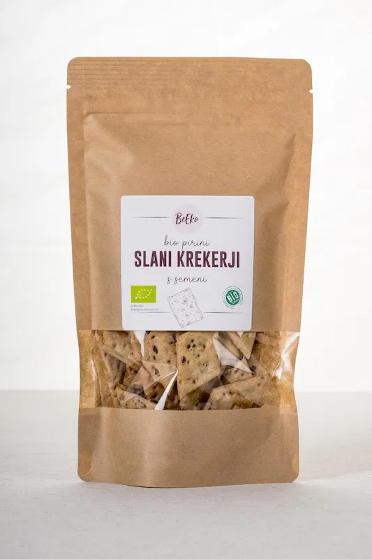 Bio pirini slani krekerji s semeni